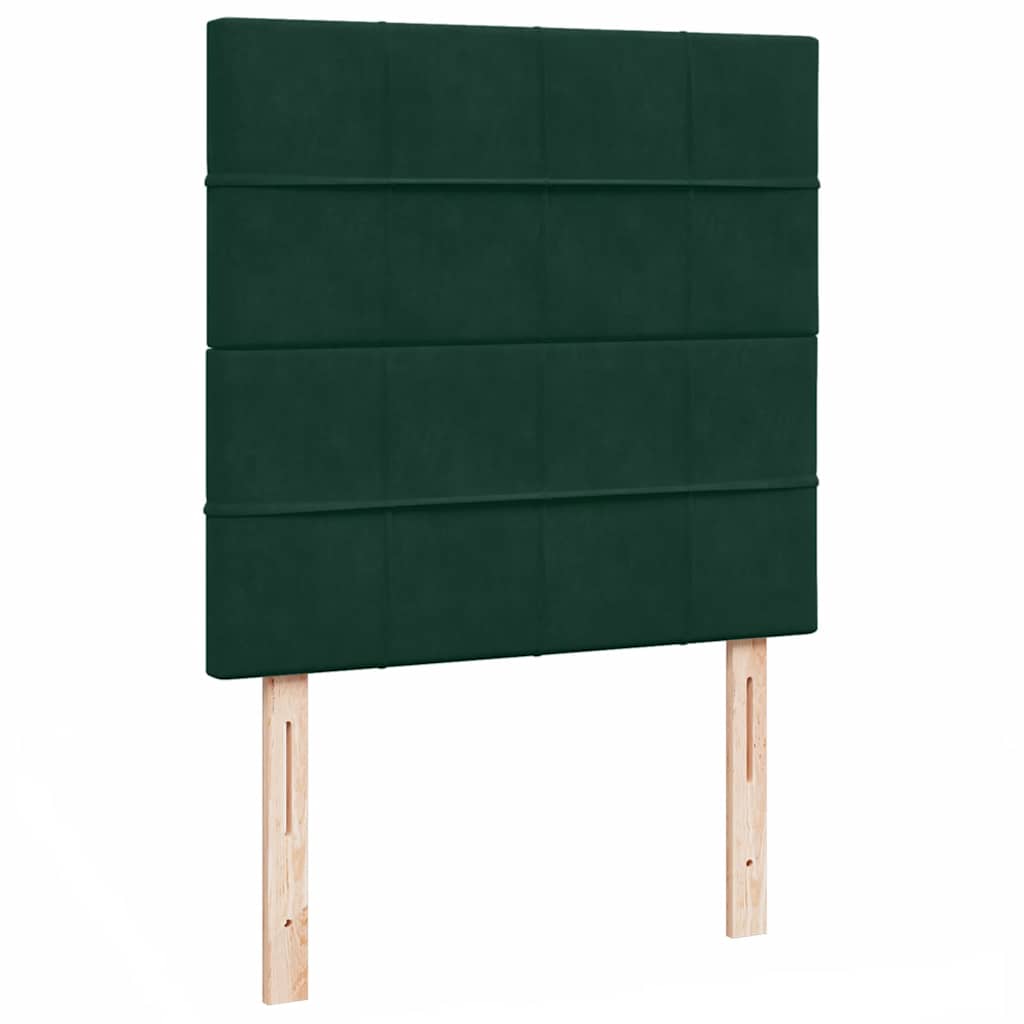Cadre de lit ottoman avec matelas vert foncé 100x200 cm velours