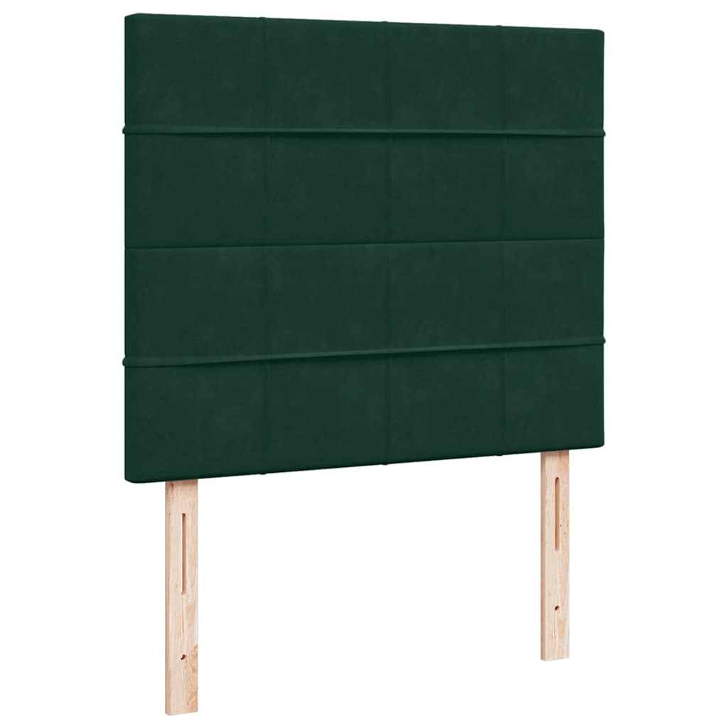 Cadre de lit ottoman avec matelas vert foncé 120x190 cm velours