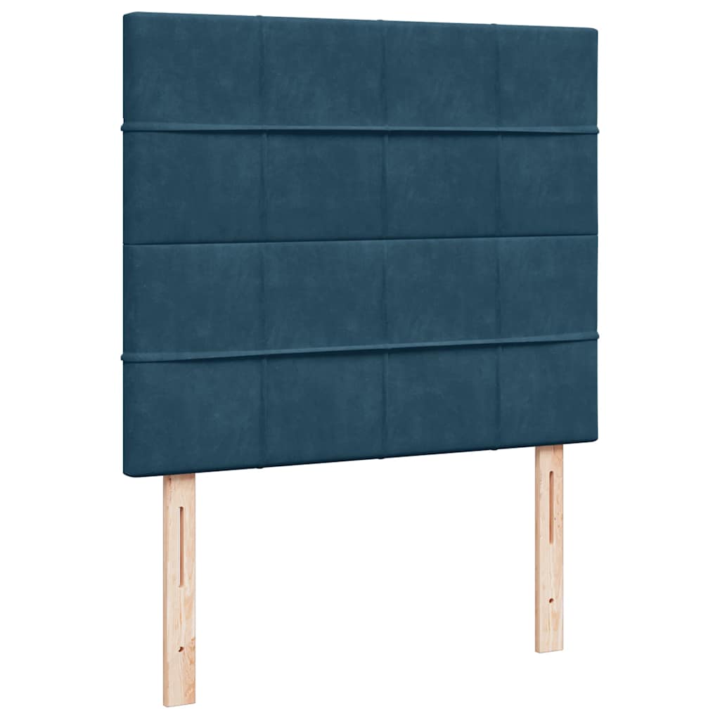 Cadre de lit ottoman avec matelas bleu foncé 120x200 cm velours