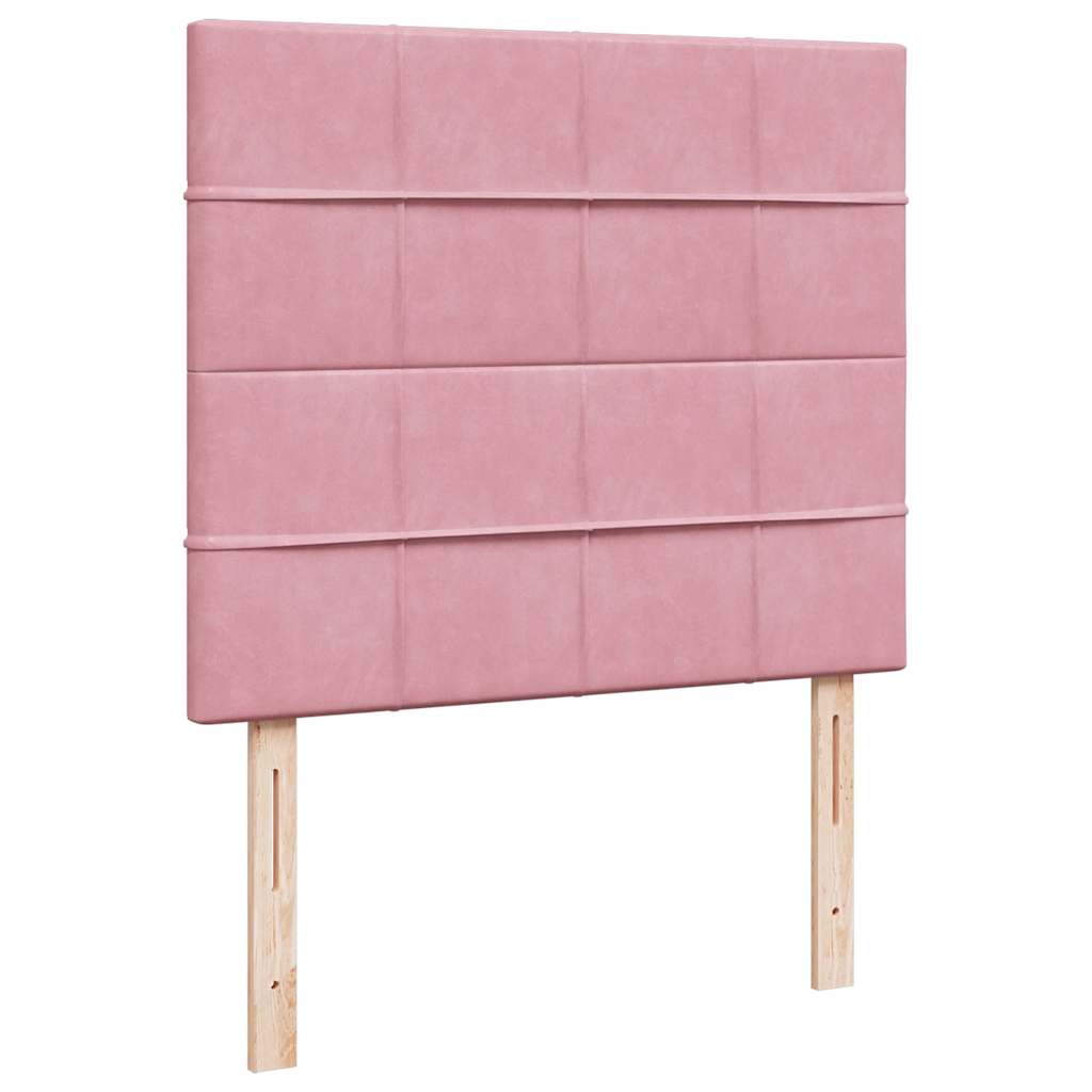 Cadre de lit ottoman avec matelas rose 120x200 cm velours