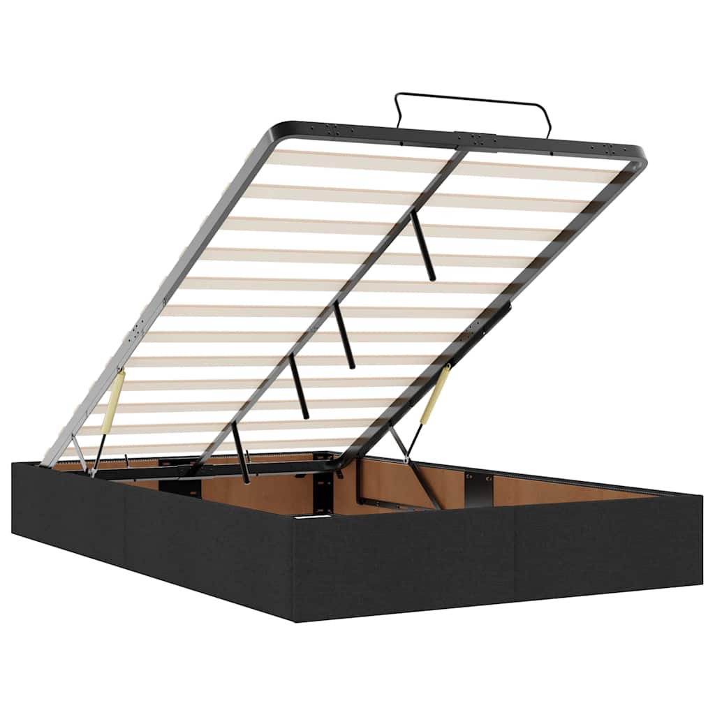 Cadre de lit ottoman avec matelas noir 120x200 cm velours - XIOS