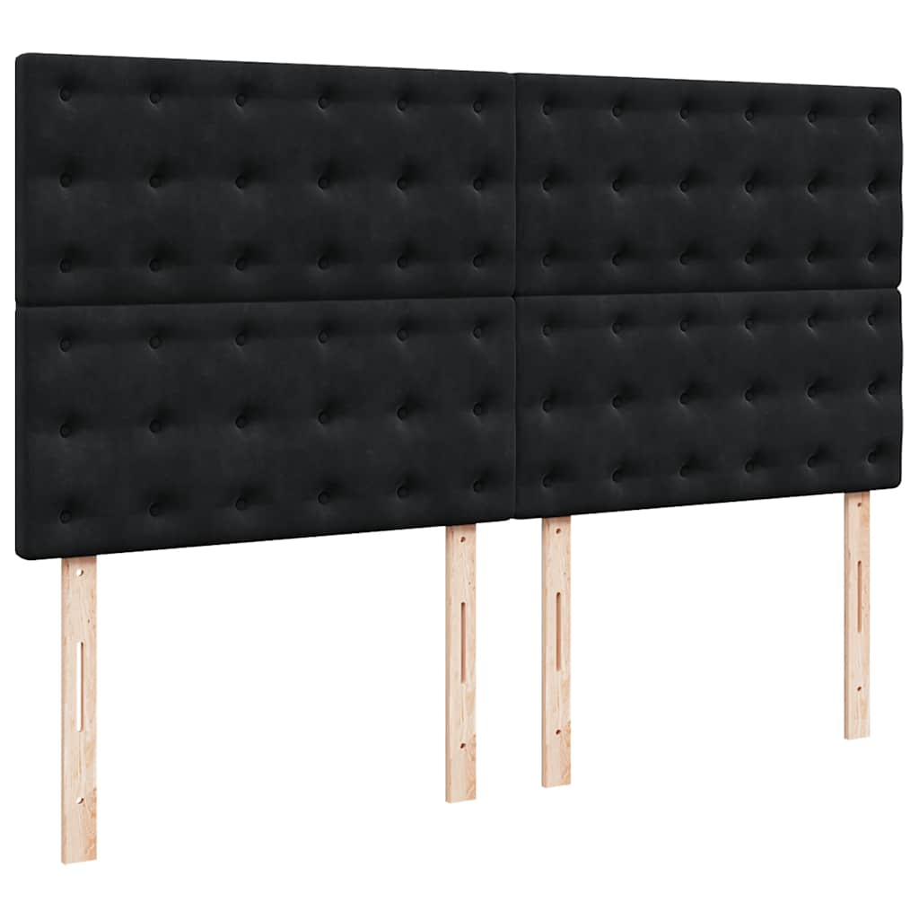 Cadre de lit ottoman avec matelas noir 180x200cm velours - XIOS