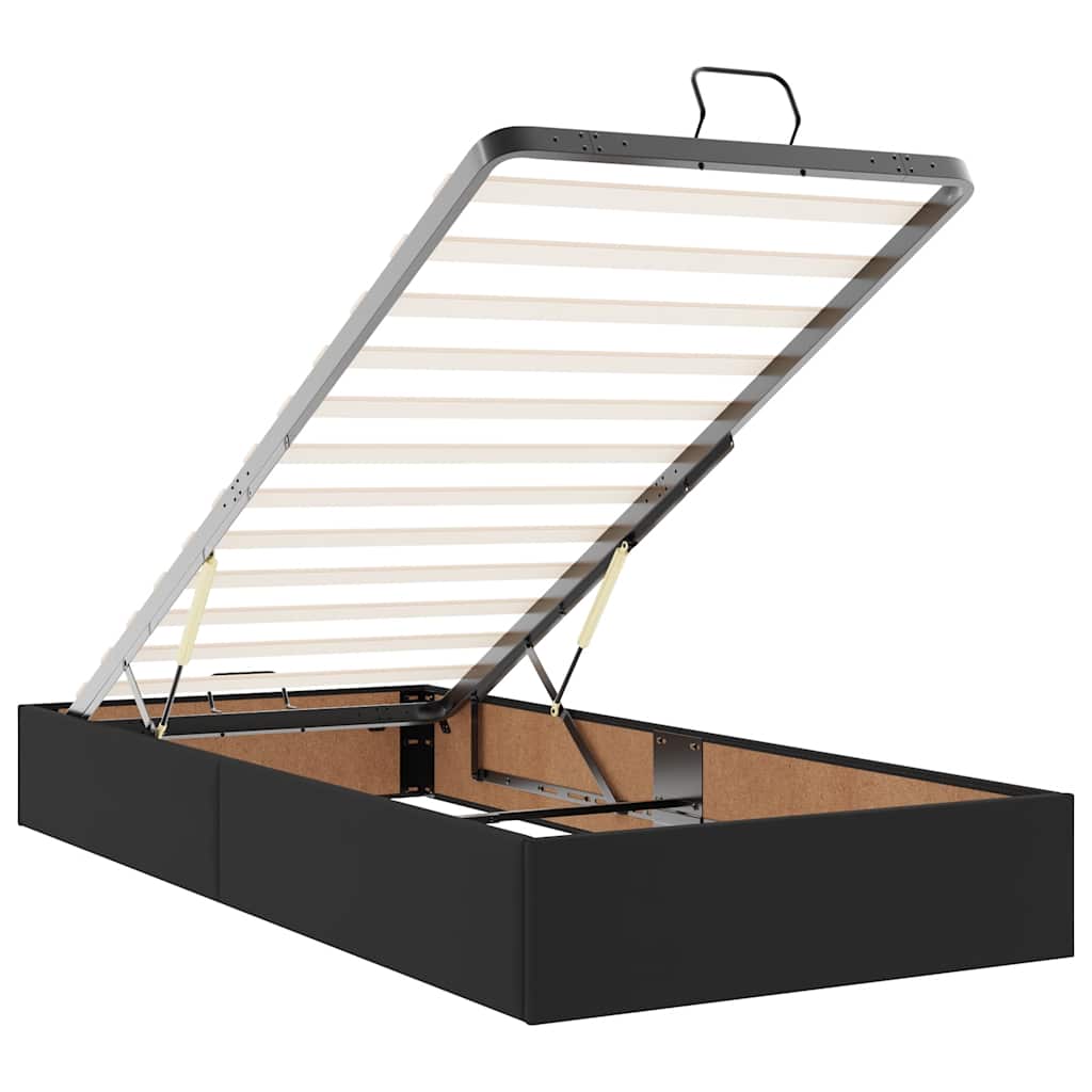 Lit ottoman avec matelas & LED Noir 160x200cm similicuir - XIOS