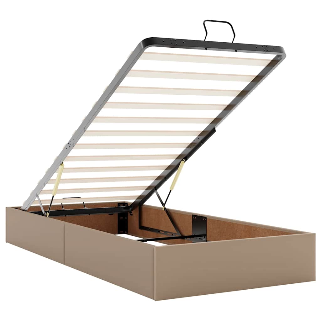 Lit ottoman avec matelas & LED Cappuccino 180x200cm similicuir - XIOS