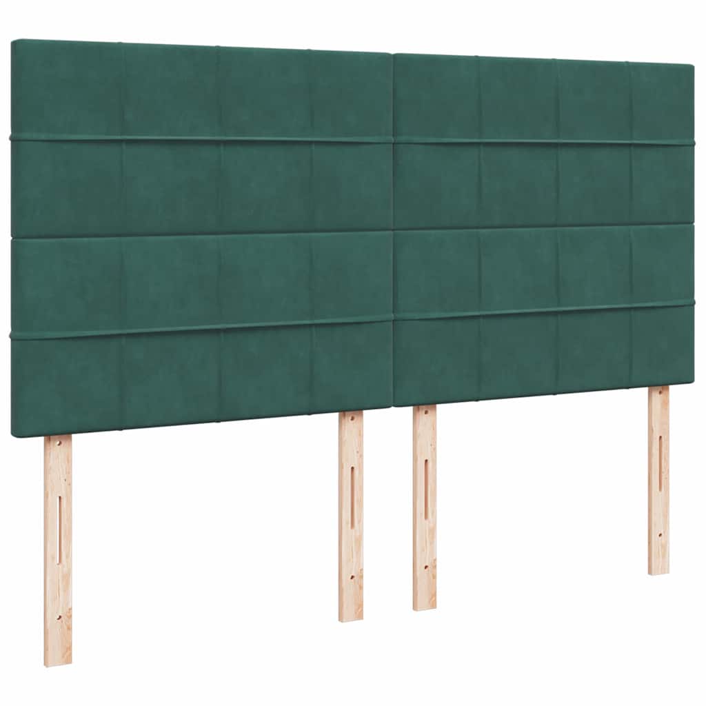 Cadre de lit ottoman avec matelas vert foncé 180x200cm velours - XIOS