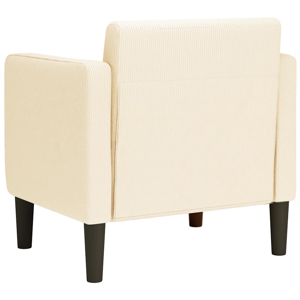 Canapé-chaise accoudoirs crème 54 cm tissu velours côtelé - XIOS
