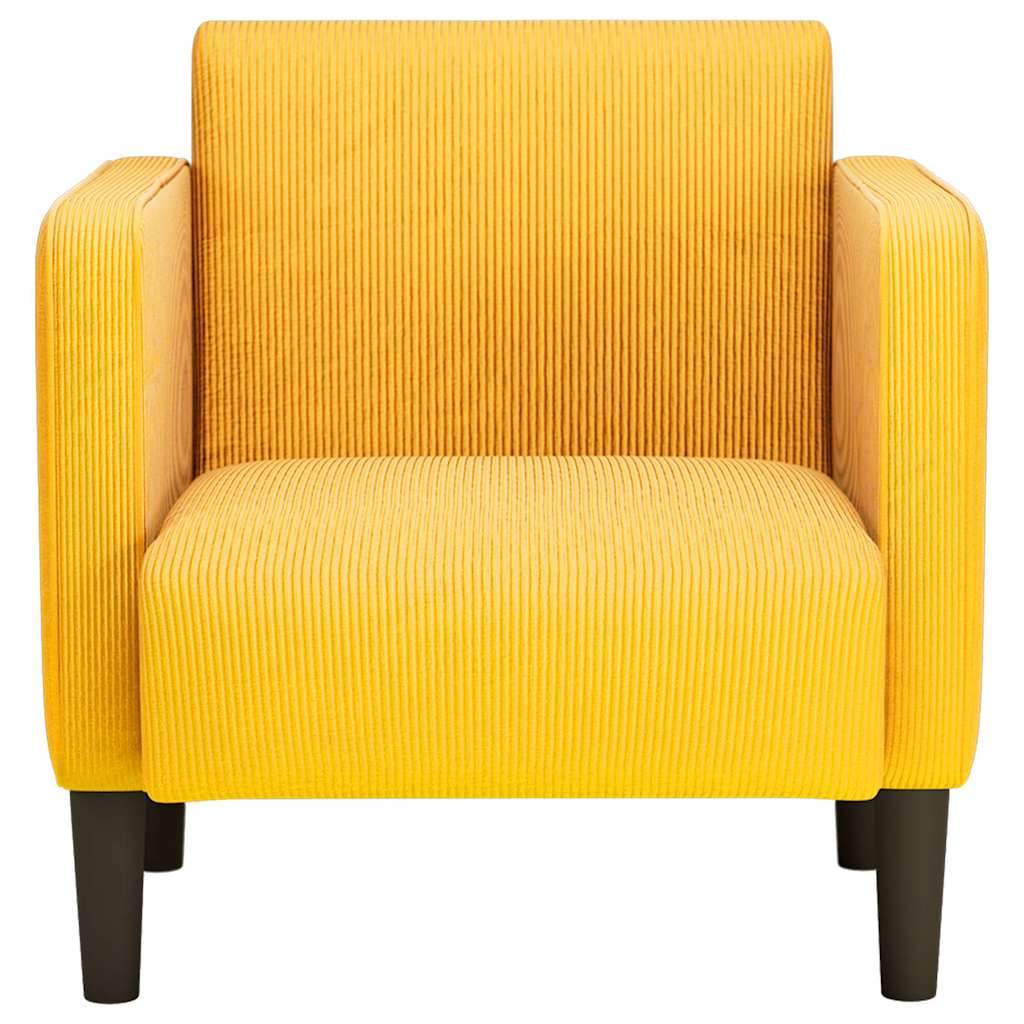 Canapé-chaise accoudoirs jaune foncé 54 cm tissu velours côtelé - XIOS