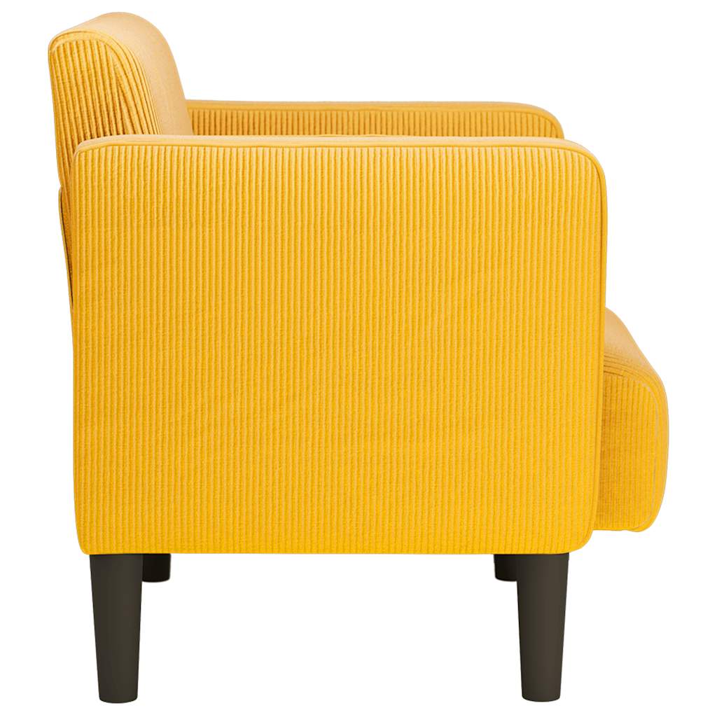 Canapé-chaise accoudoirs jaune foncé 54 cm tissu velours côtelé - XIOS