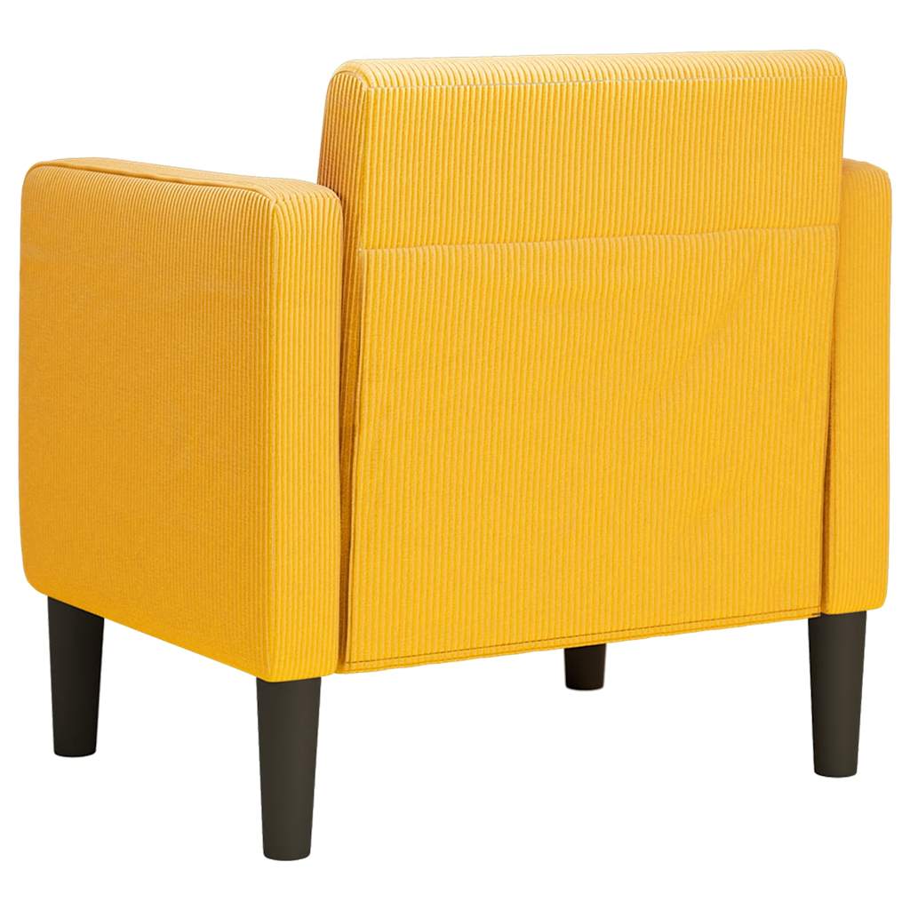 Canapé-chaise accoudoirs jaune foncé 54 cm tissu velours côtelé - XIOS