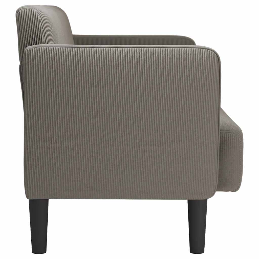 Canapé causeuse gris clair 109 cm tissu velours côtelé - XIOS