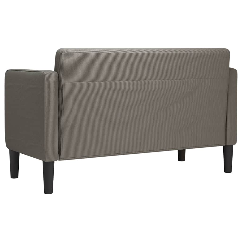 Canapé causeuse gris clair 109 cm tissu velours côtelé - XIOS
