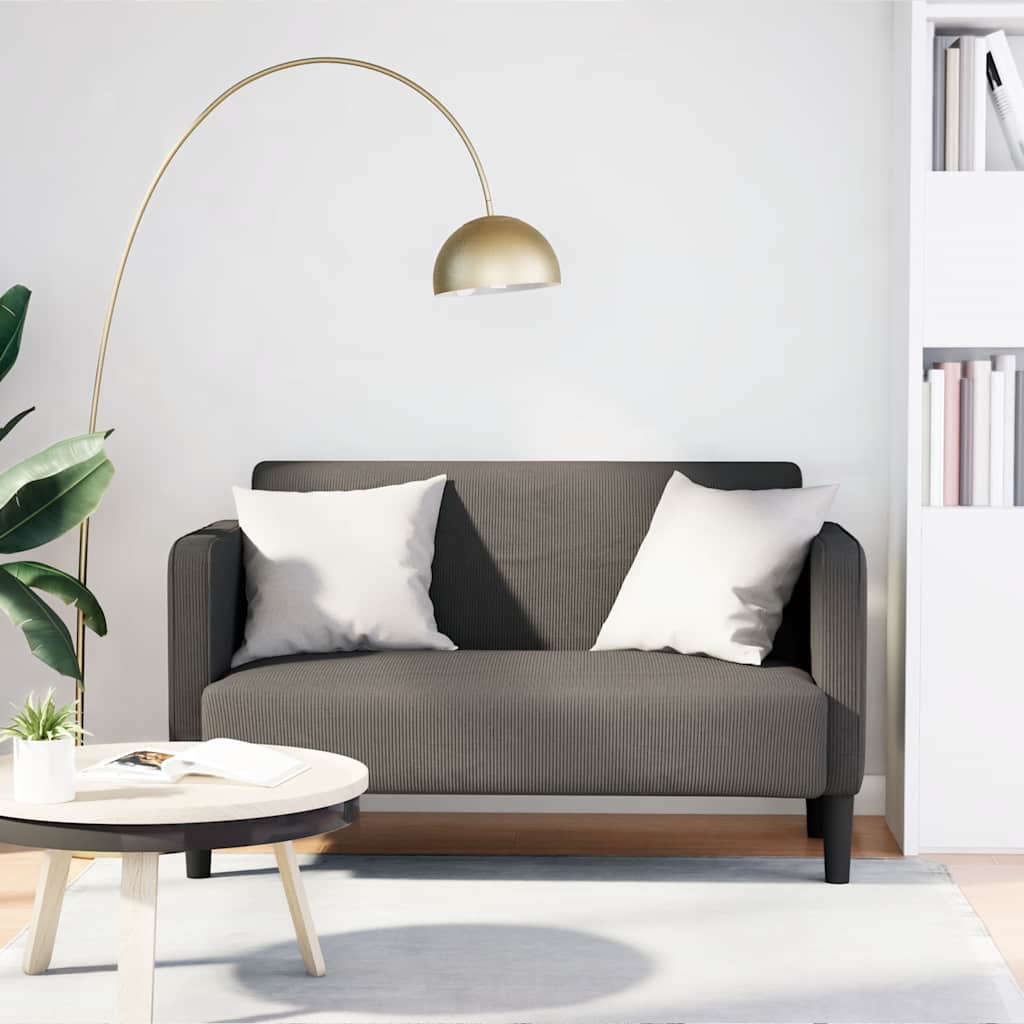 Canapé causeuse gris clair 109 cm tissu velours côtelé - XIOS