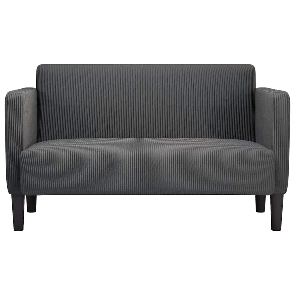 Canapé causeuse gris foncé 109 cm tissu velours côtelé - XIOS