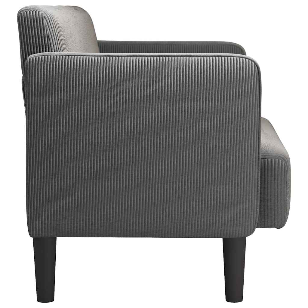 Canapé causeuse gris foncé 109 cm tissu velours côtelé - XIOS