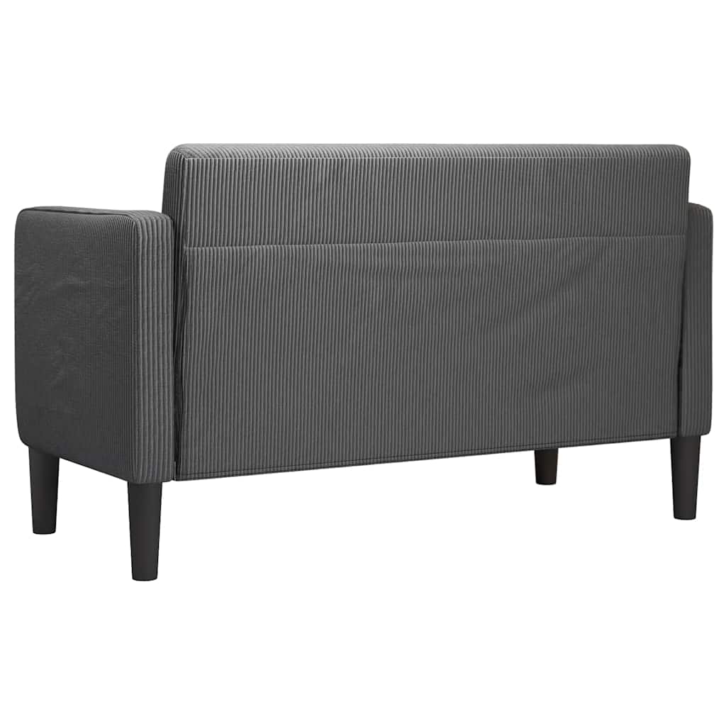 Canapé causeuse gris foncé 109 cm tissu velours côtelé - XIOS