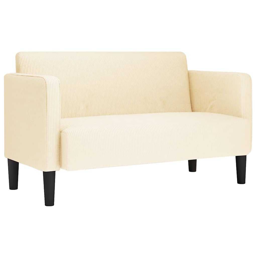 Canapé causeuse crème 109 cm tissu velours côtelé Canapés vidaXL