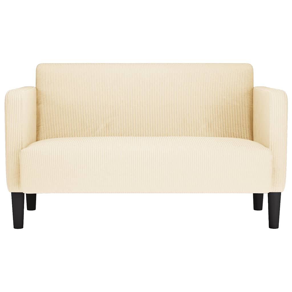Canapé causeuse crème 109 cm tissu velours côtelé Canapés vidaXL