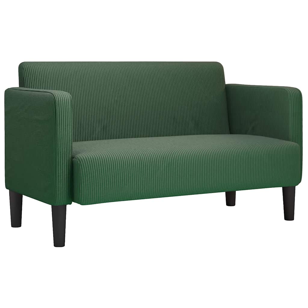 Canapé causeuse vert foncé 109 cm tissu velours côtelé - XIOS