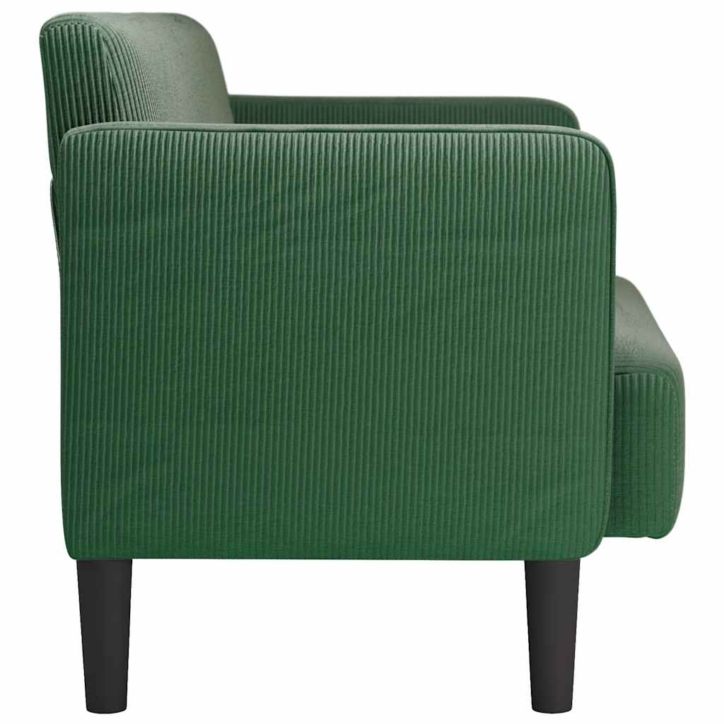 Canapé causeuse vert foncé 109 cm tissu velours côtelé - XIOS