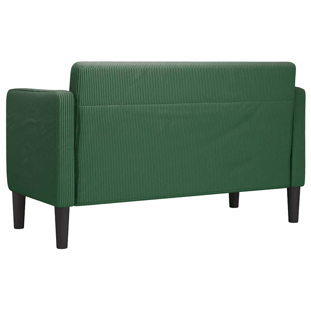 Canapé causeuse vert foncé 109 cm tissu velours côtelé - XIOS