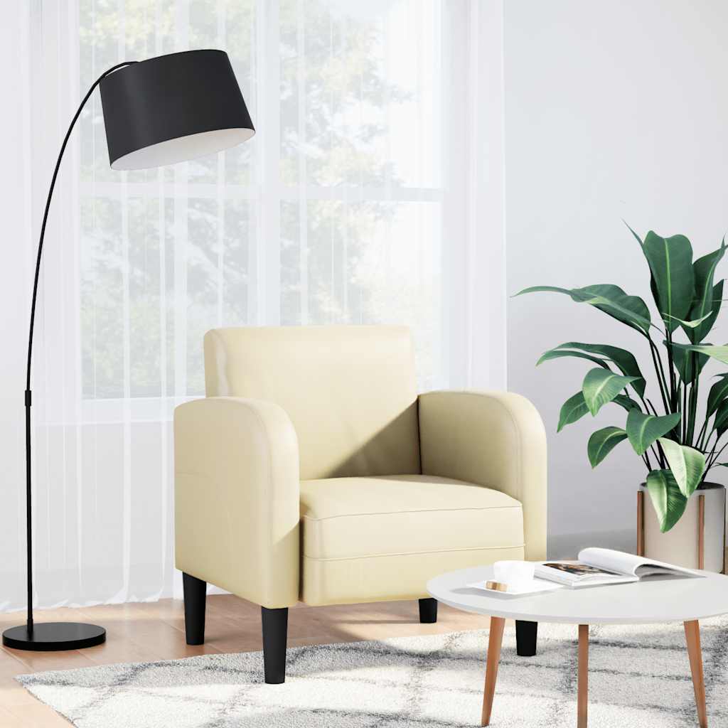 Chaise de canapé avec accoudoirs crème 54 cm similicuir - XIOS