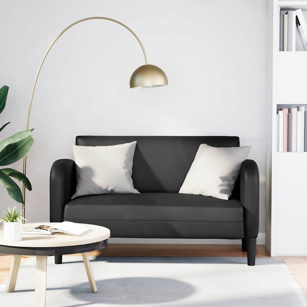 Canapé causeuse noir 110 cm similicuir - XIOS