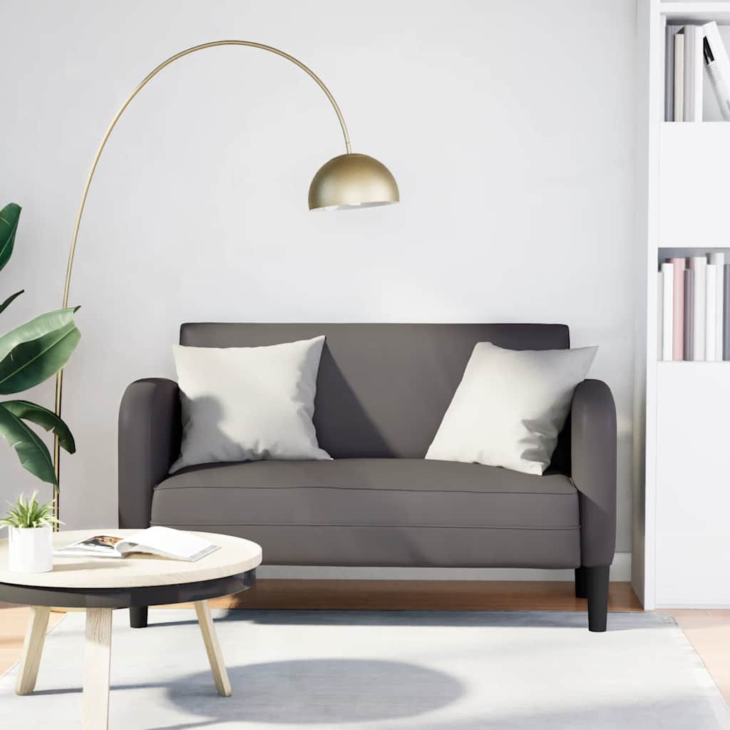 Canapé causeuse gris 110 cm similicuir - XIOS