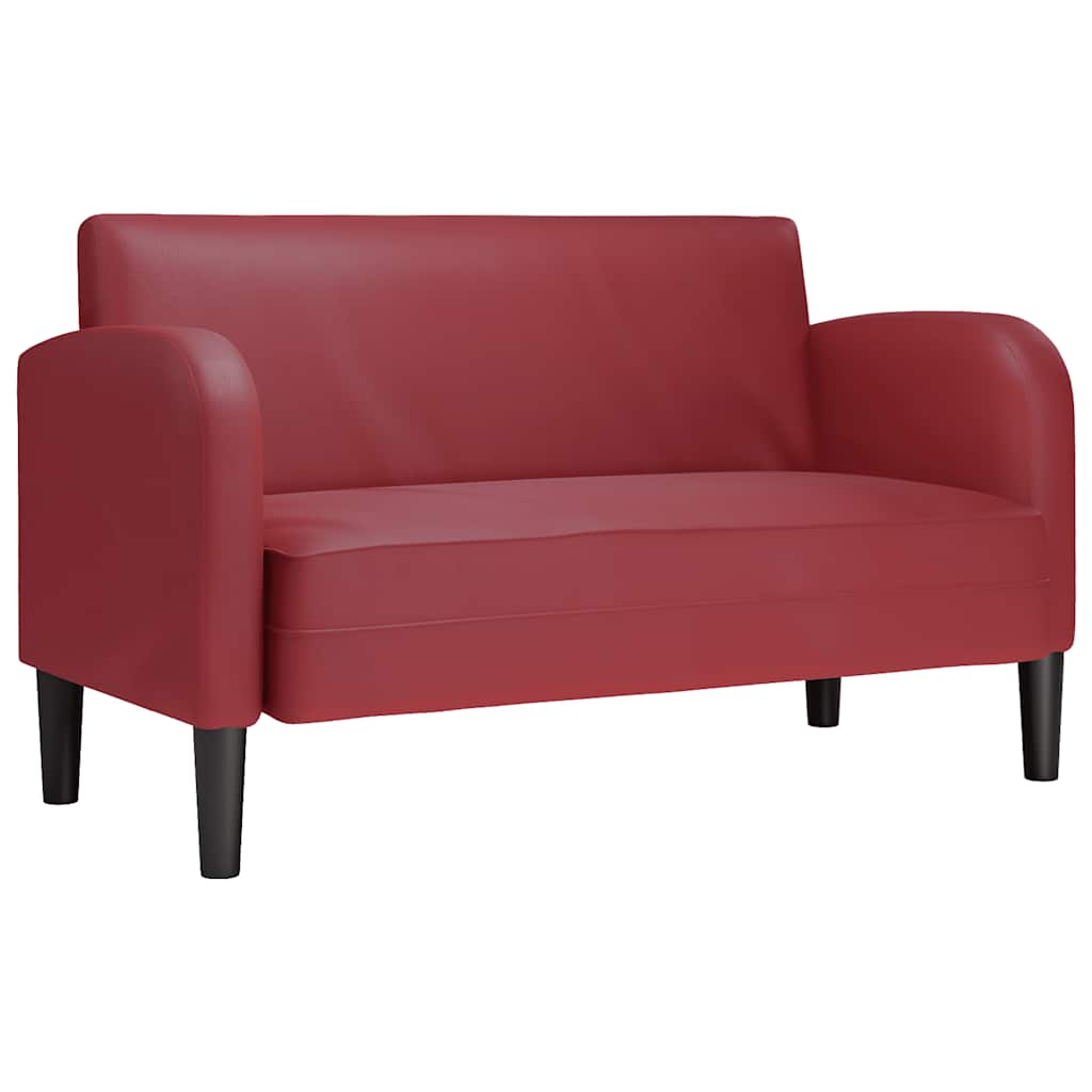 Canapé causeuse rouge bordeaux 110 cm similicuir - XIOS