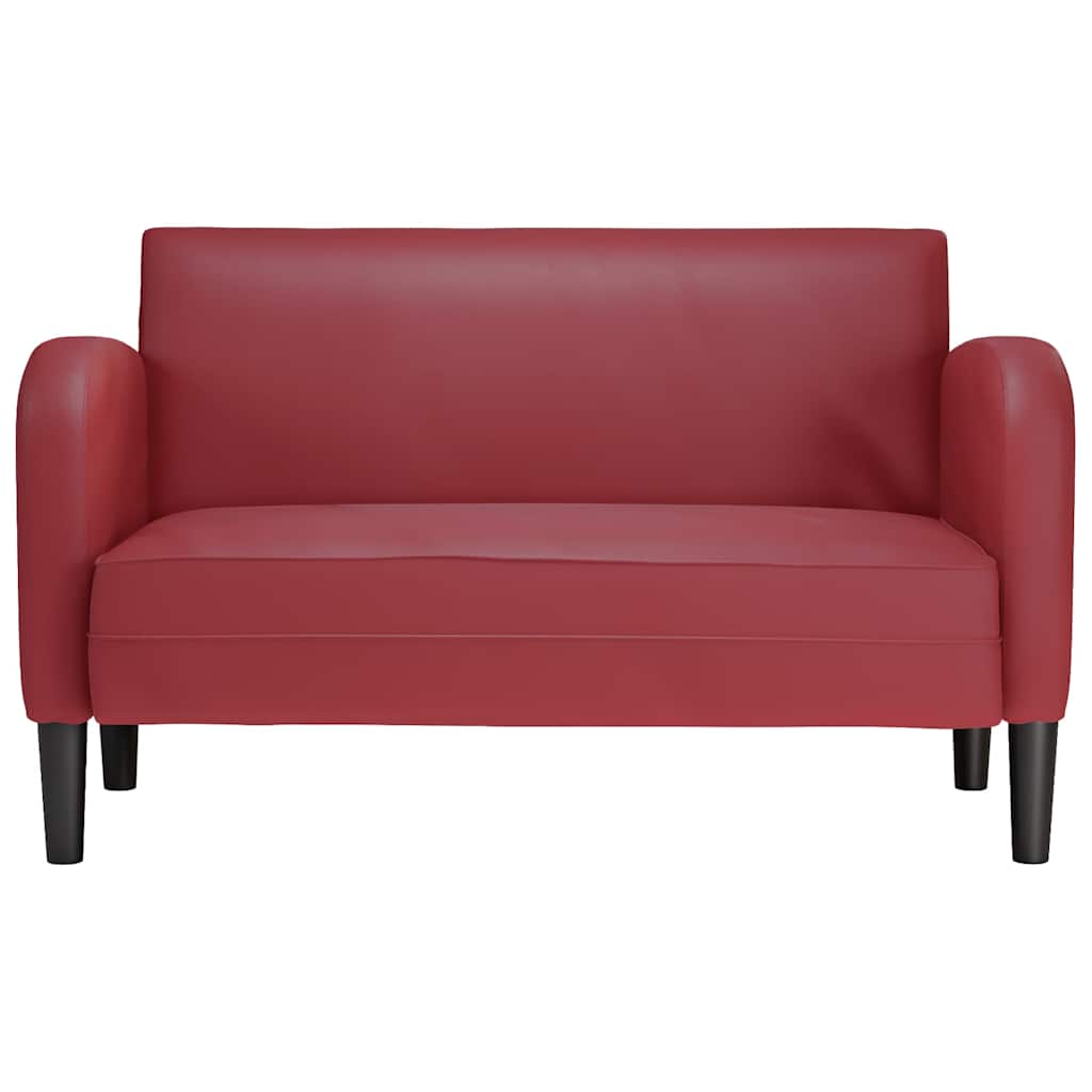 Canapé causeuse rouge bordeaux 110 cm similicuir - XIOS