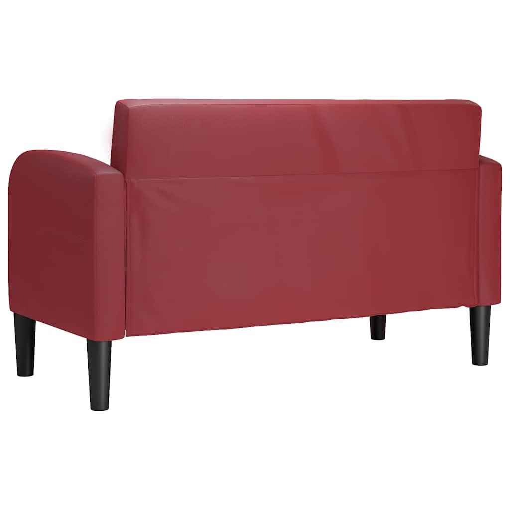 Canapé causeuse rouge bordeaux 110 cm similicuir - XIOS