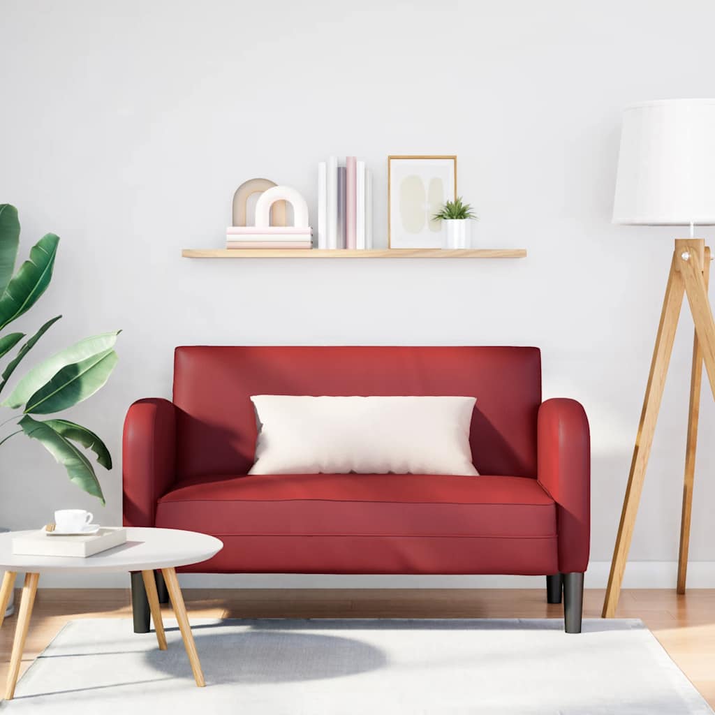 Canapé causeuse rouge bordeaux 110 cm similicuir - XIOS