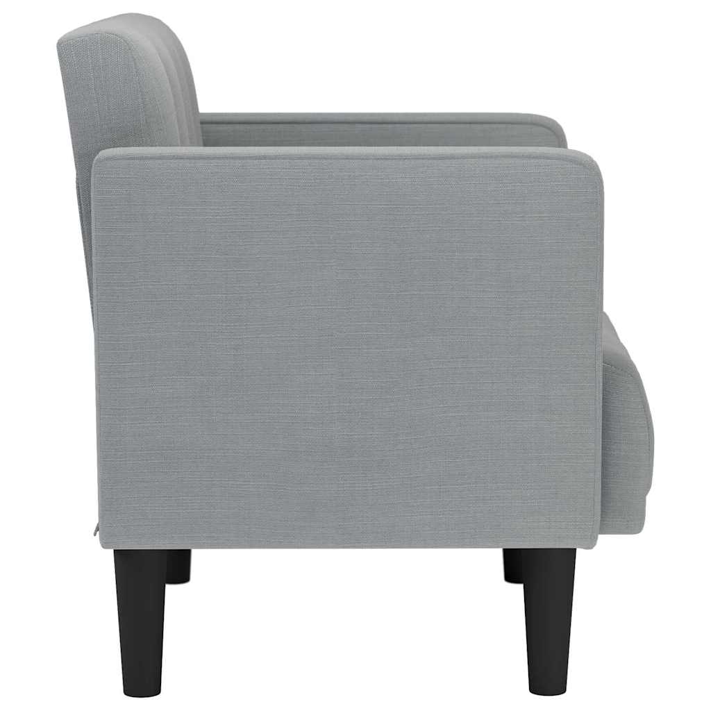 Fauteuil canapé avec accoudoirs tissu gris clair 53 cm - XIOS