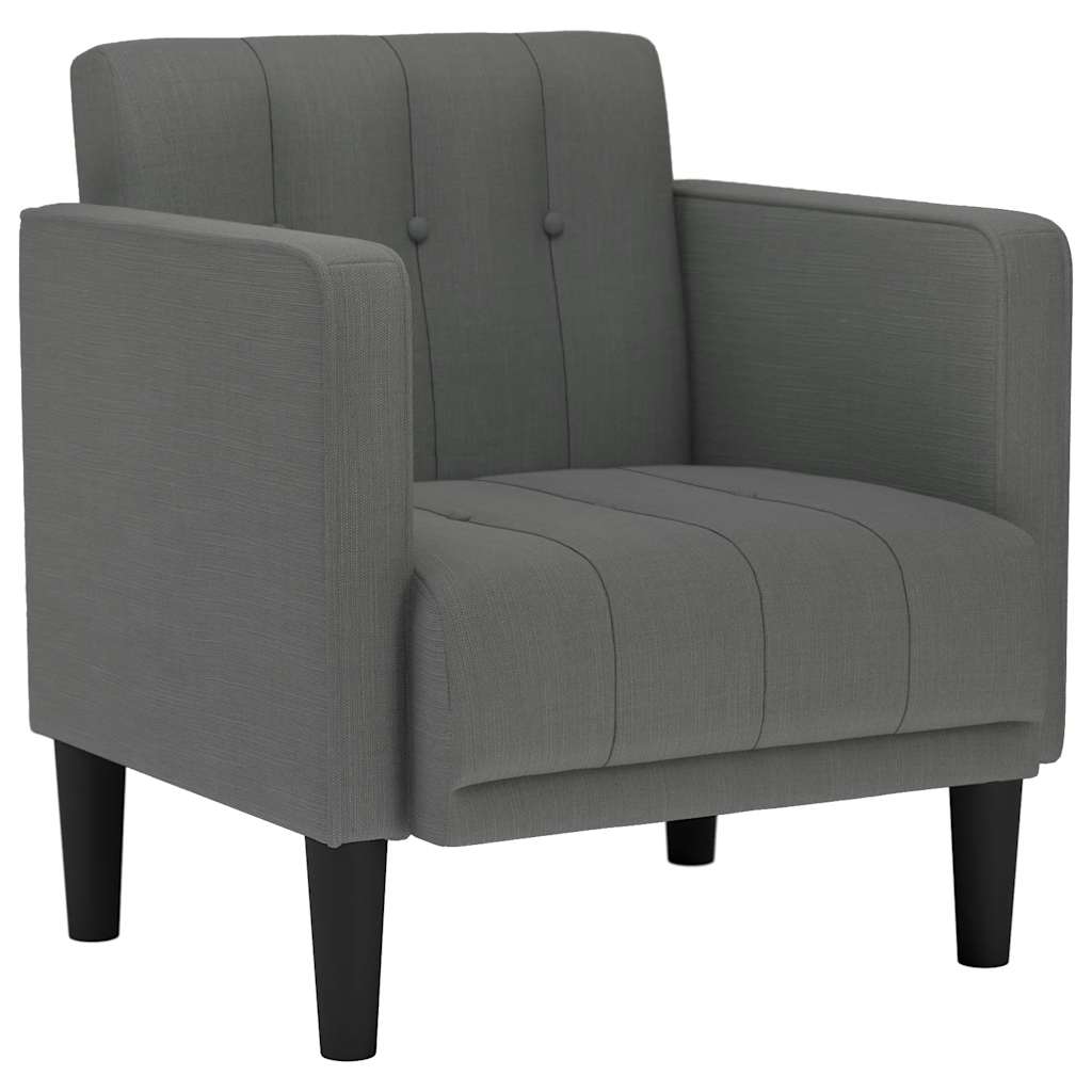 Canapé-chaise accoudoirs gris foncé 53 cm tissu - XIOS