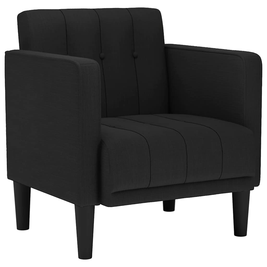 Fauteuil canapé avec accoudoirs tissu noir 53 cm - XIOS