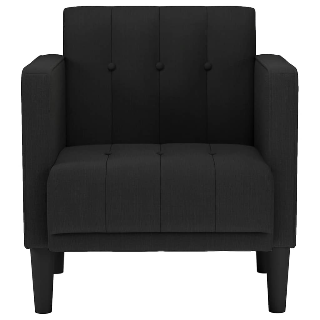 Fauteuil canapé avec accoudoirs tissu noir 53 cm - XIOS