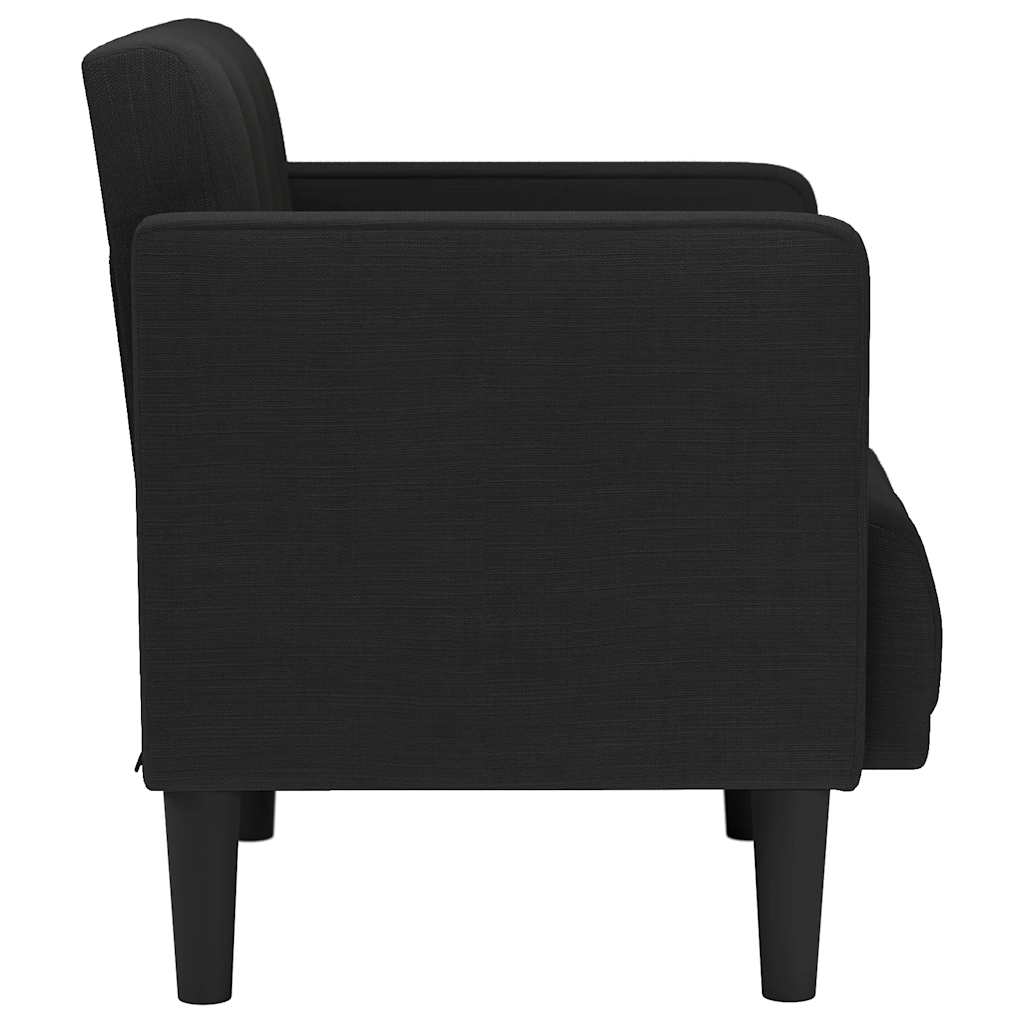 Fauteuil canapé avec accoudoirs tissu noir 53 cm - XIOS