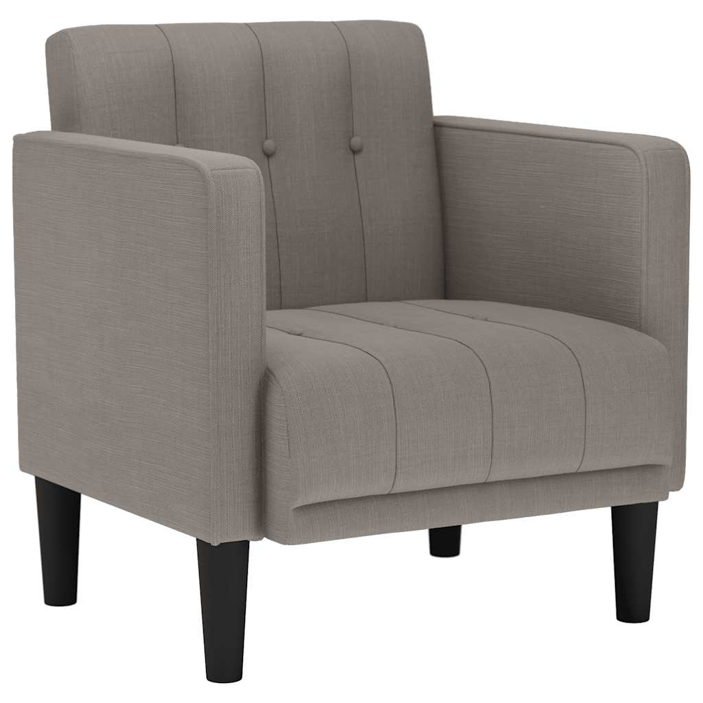 Fauteuil avec accoudoirs tissu taupe 53 cm - XIOS