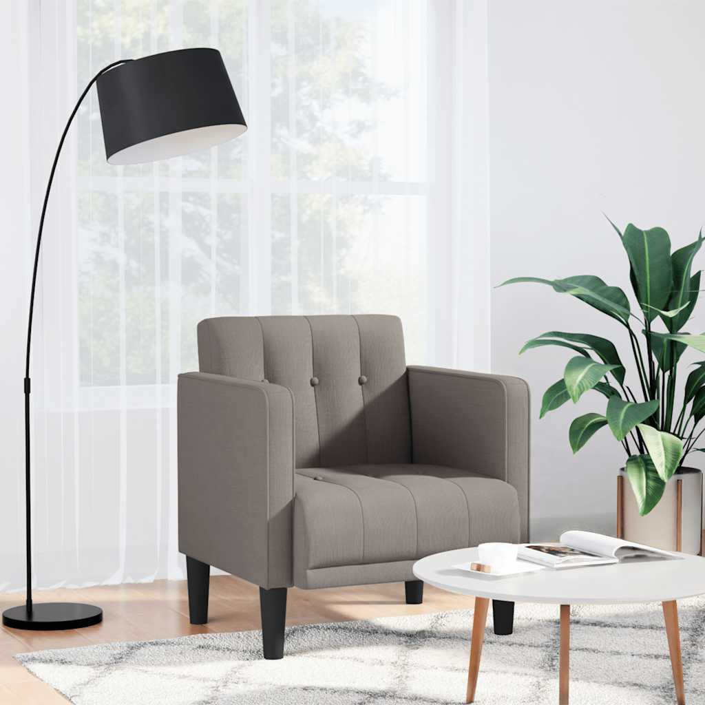 Fauteuil avec accoudoirs tissu taupe 53 cm - XIOS