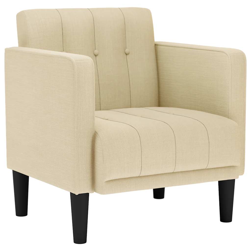 Fauteuil canapé avec accoudoirs tissu crème 53 cm - XIOS