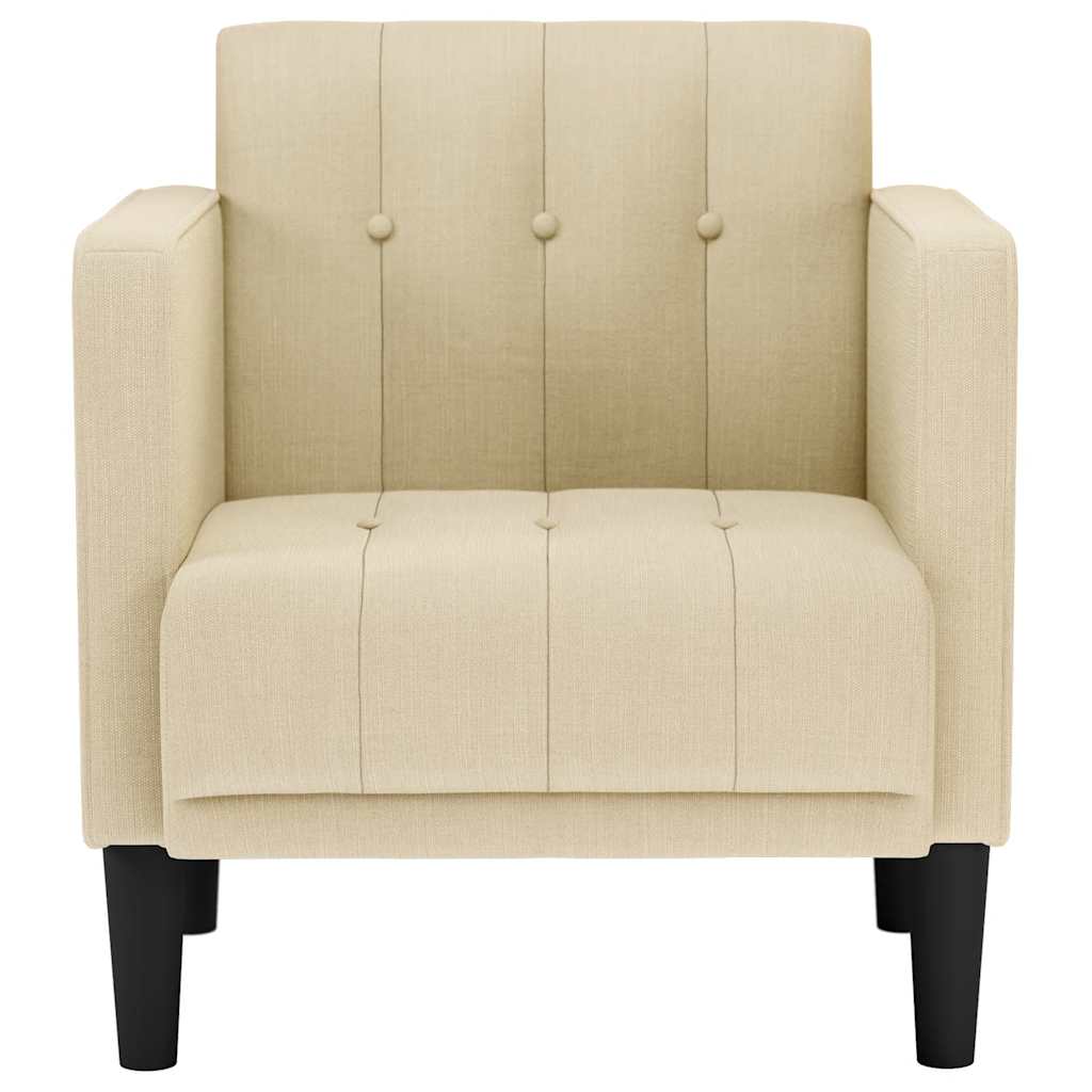 Fauteuil canapé avec accoudoirs tissu crème 53 cm - XIOS