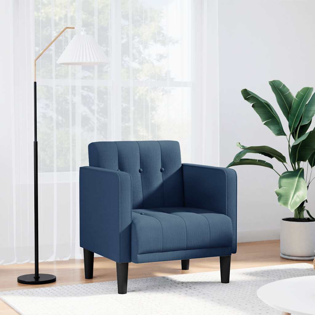 Fauteuil canapé avec accoudoirs tissu bleu 53 cm - XIOS