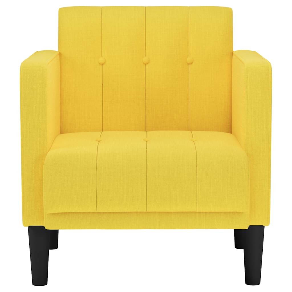Fauteuil canapé avec accoudoirs tissu jaune clair 53 cm - XIOS