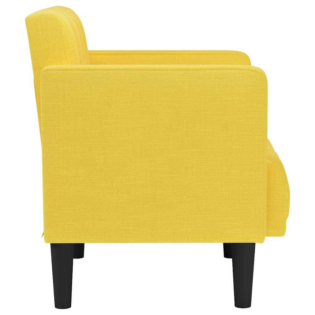 Fauteuil canapé avec accoudoirs tissu jaune clair 53 cm - XIOS