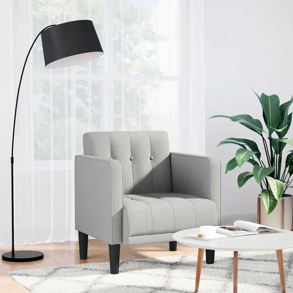 Fauteuil canapé avec accoudoirs tissu gris nuage 53 cm - XIOS