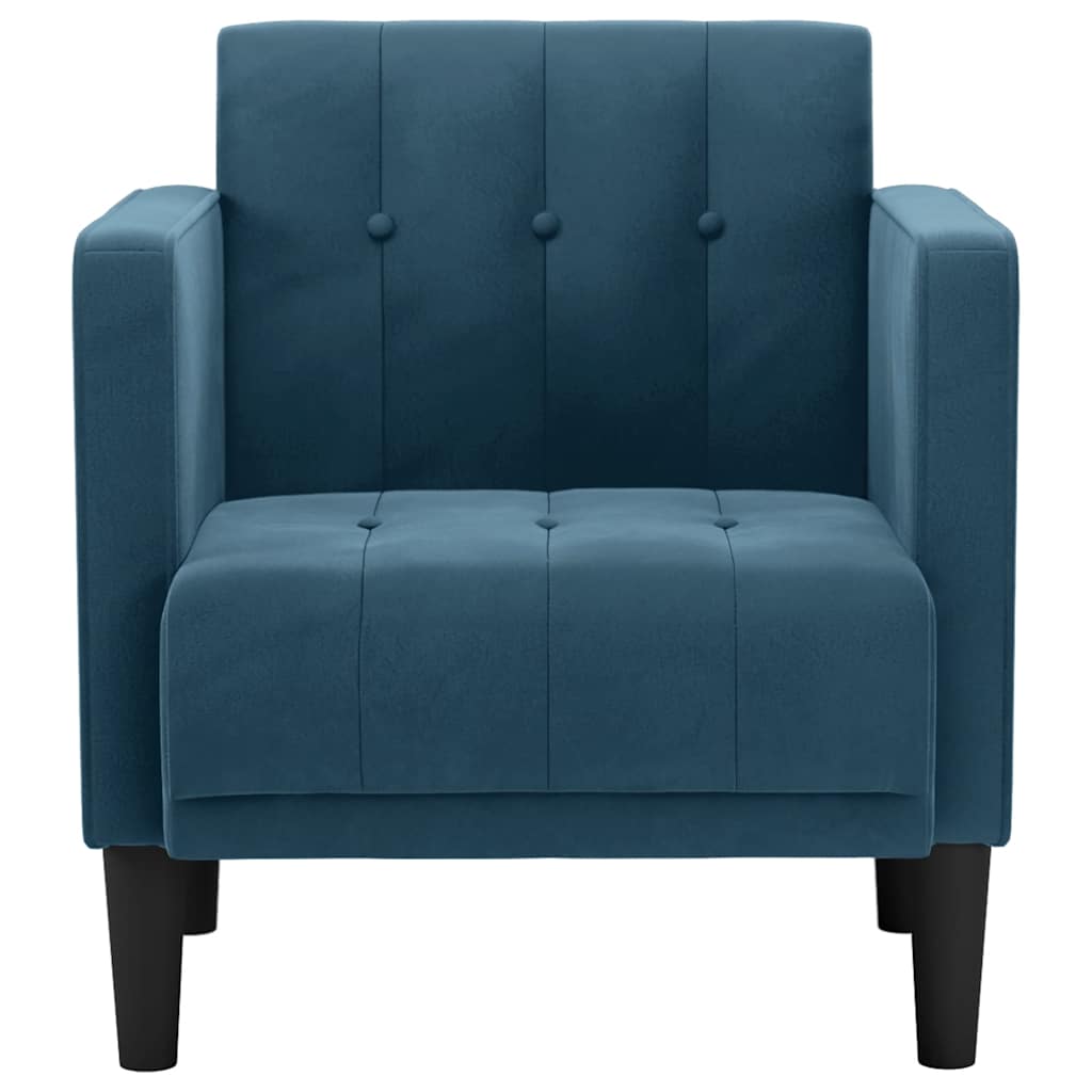 Fauteuil canapé avec accoudoirs velours bleu 53 cm - XIOS