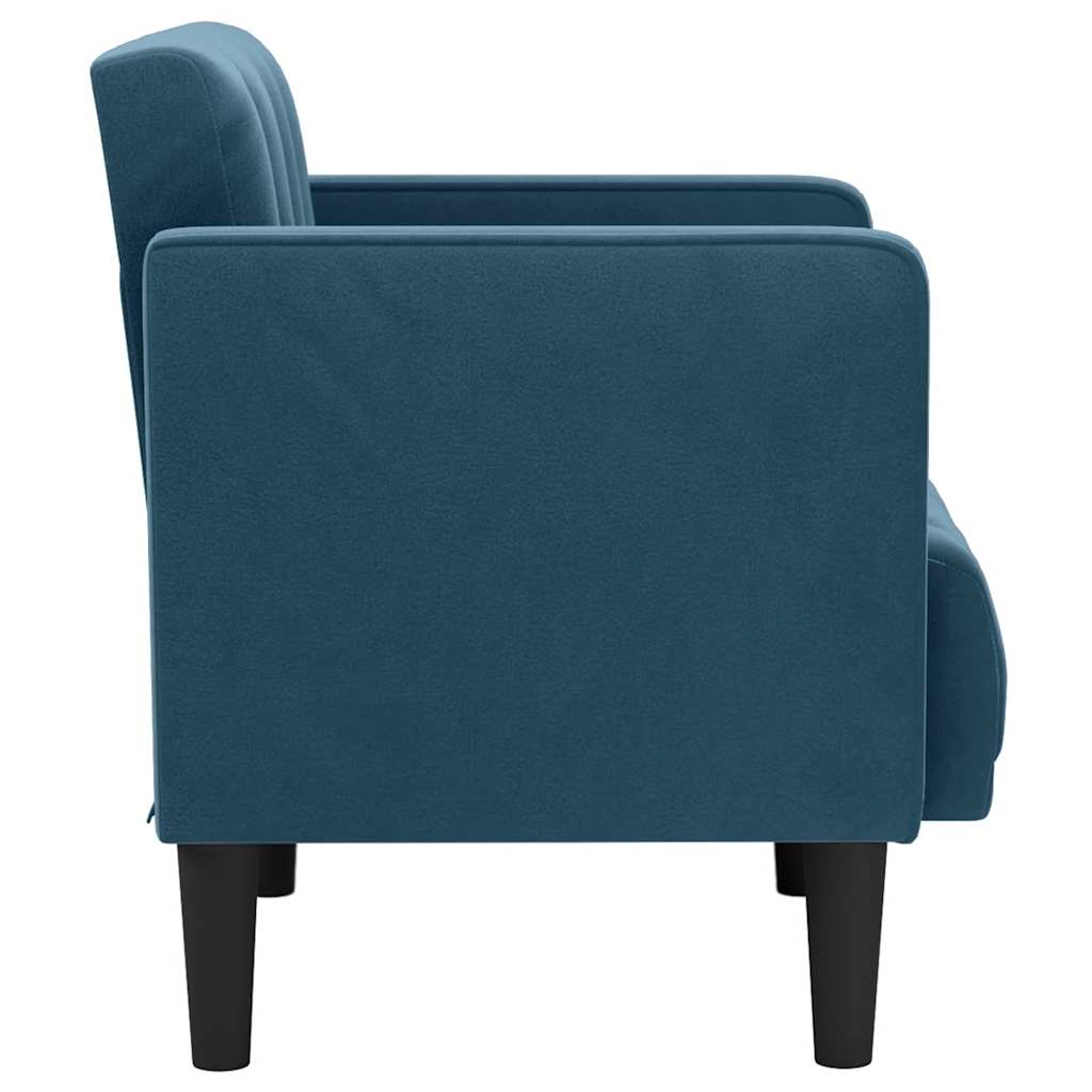 Fauteuil canapé avec accoudoirs velours bleu 53 cm - XIOS