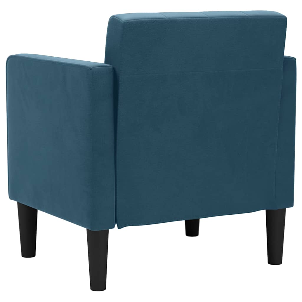 Fauteuil canapé avec accoudoirs velours bleu 53 cm - XIOS