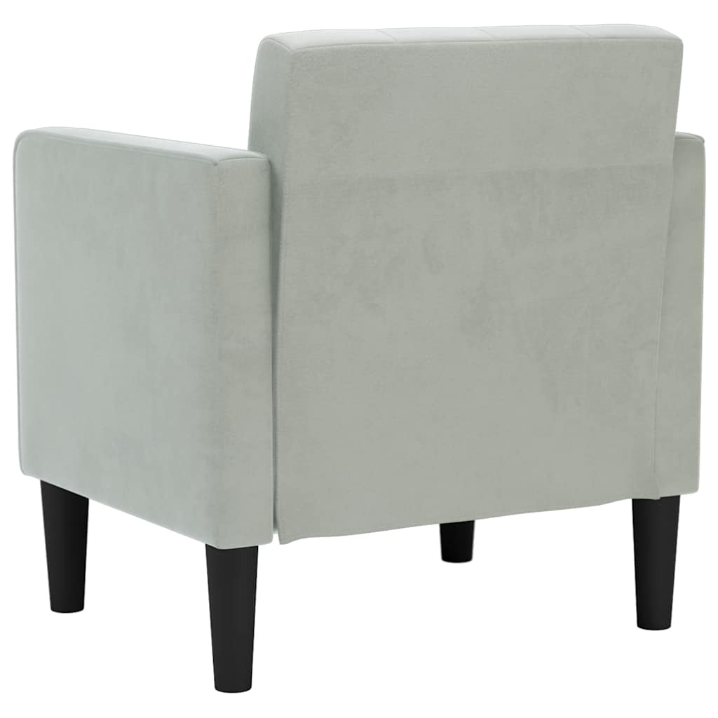 Fauteuil avec accoudoirs gris clair 53 cm velours - XIOS