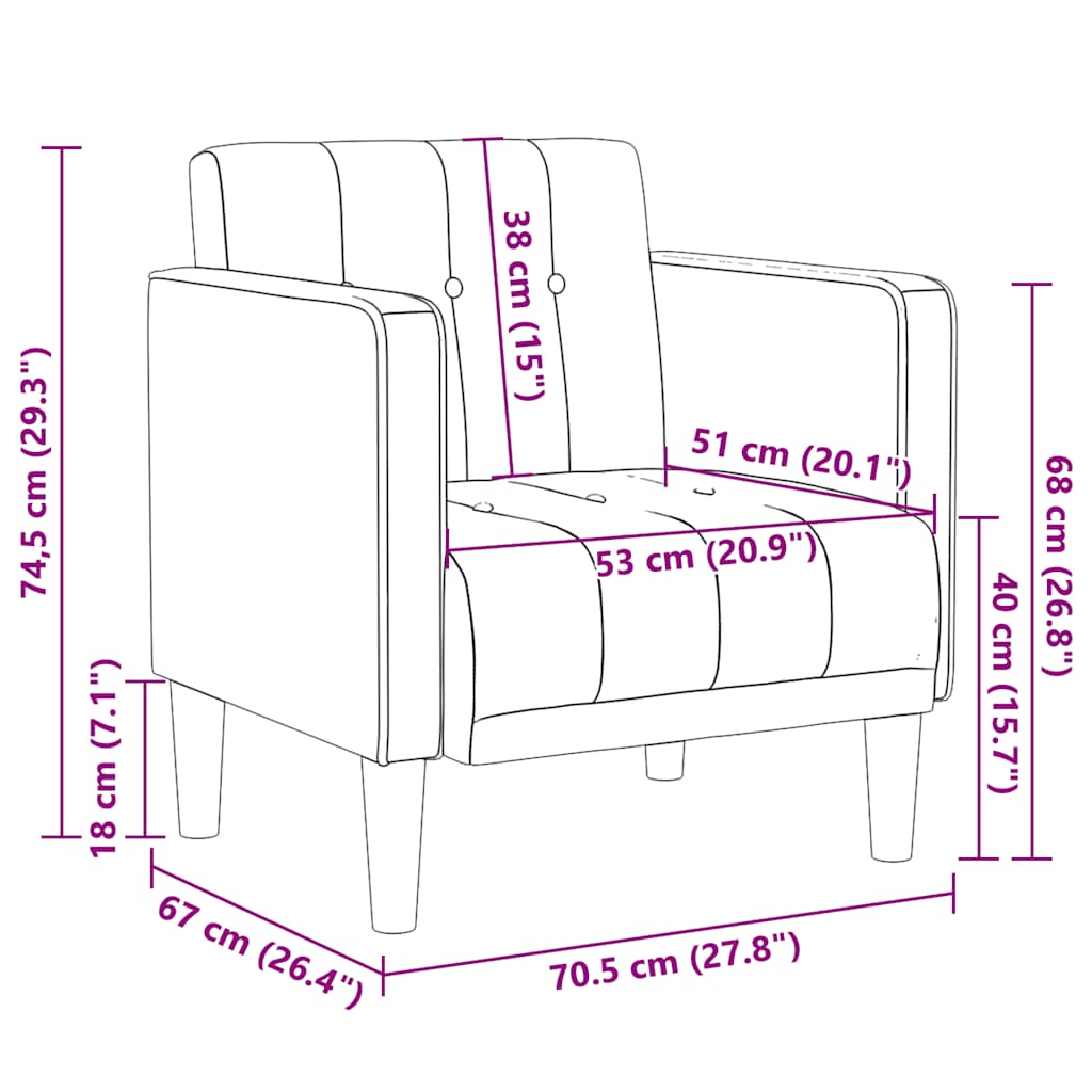 Fauteuil avec accoudoirs gris clair 53 cm velours - XIOS