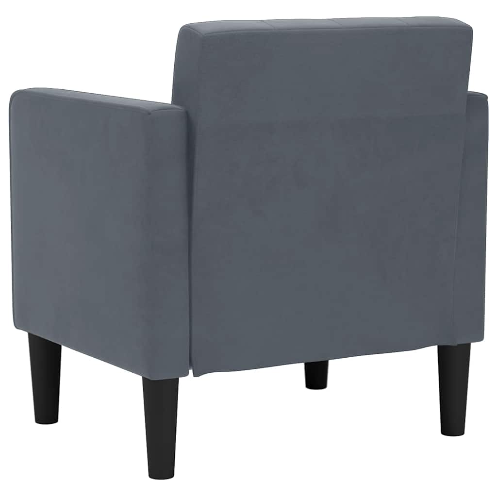 Fauteuil avec accoudoirs velours gris foncé 53 cm - XIOS